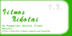 vilmos nikolai business card